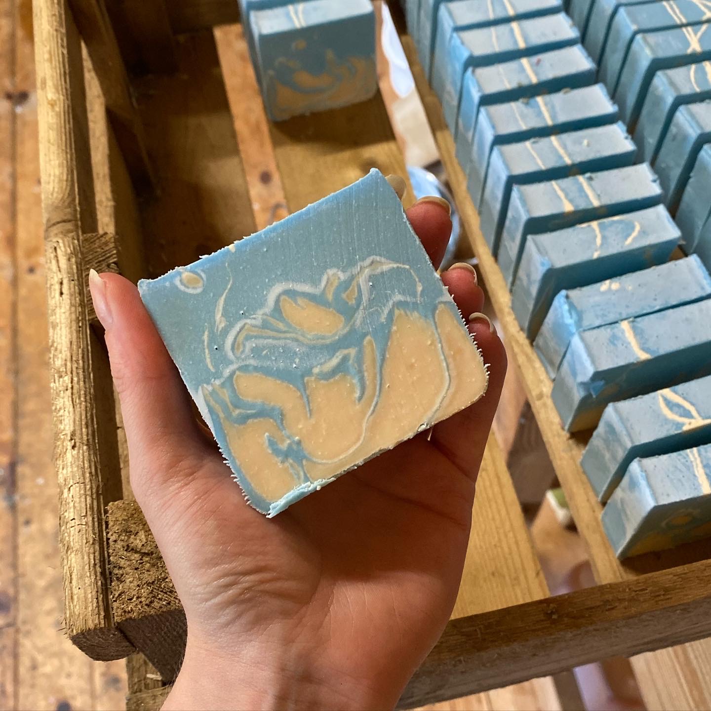 soap bar pine mint blue